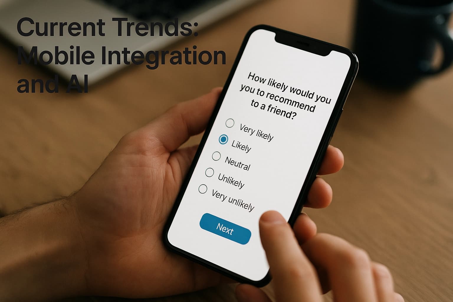 AI-generated image: Create a professional image for the section titled "Current Trends: Mobile In...