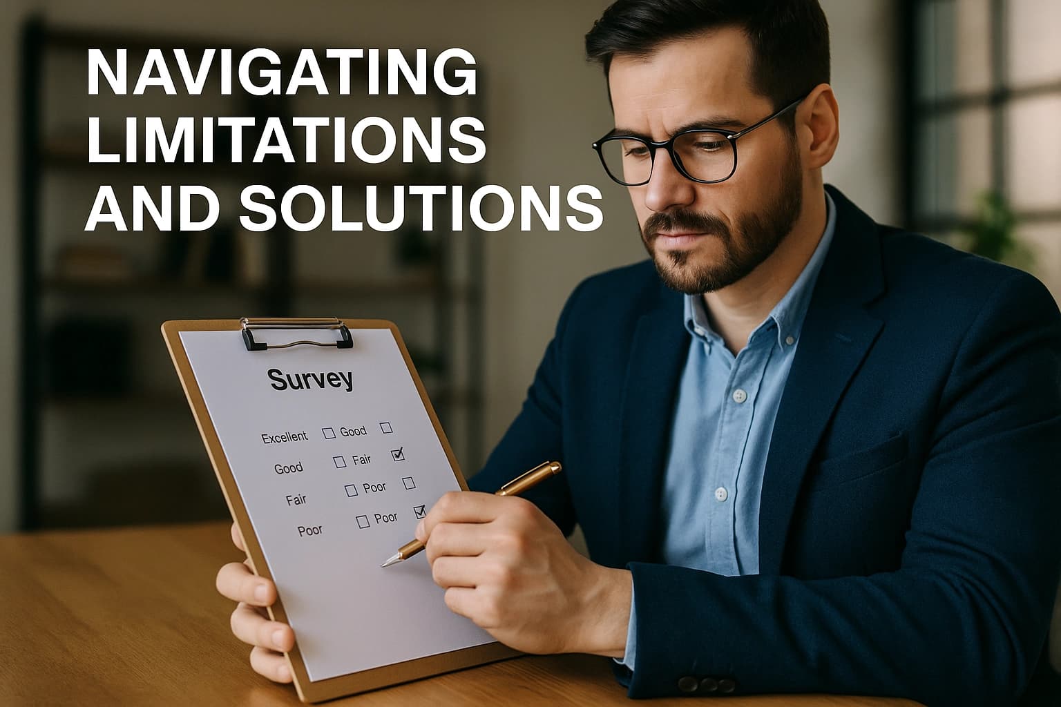 AI-generated image: Create a professional image for the section titled "Navigating Limitations an...