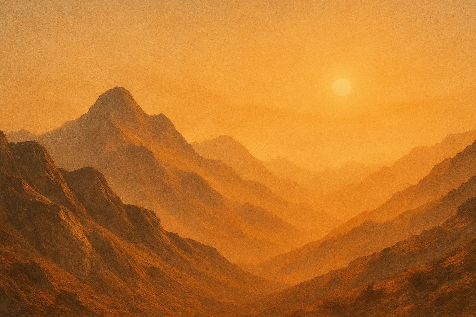 Abstract orange mountain landscape